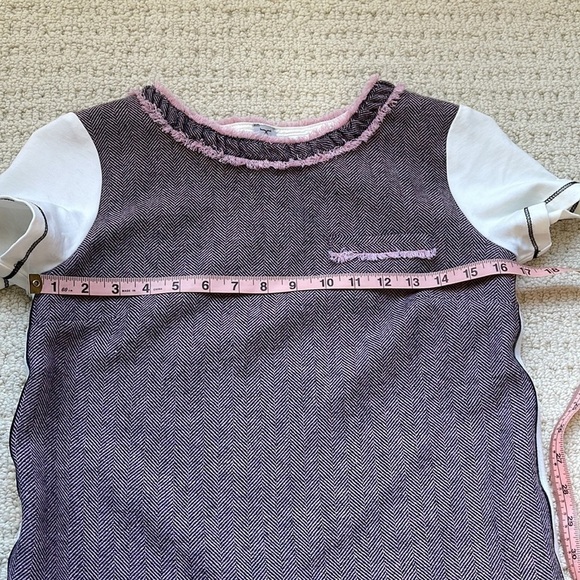 Tristan Pink & White Mixed Materials T-Shirt Made in Canada Size XS - Picture 8 of 10